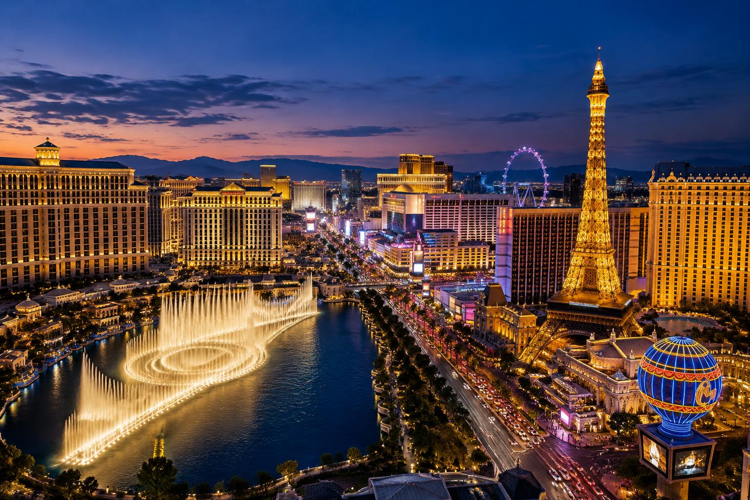 Destination view of Las Vegas, NV